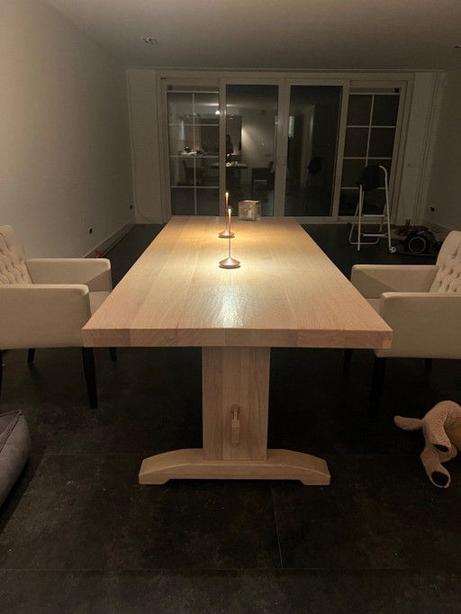 Table de salle à manger en chêne clair 250 x 100