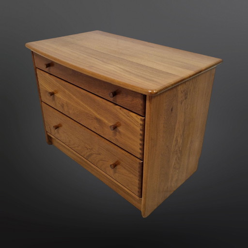 Cassettiera in teak massello di metà secolo, Danimarca, anni '70