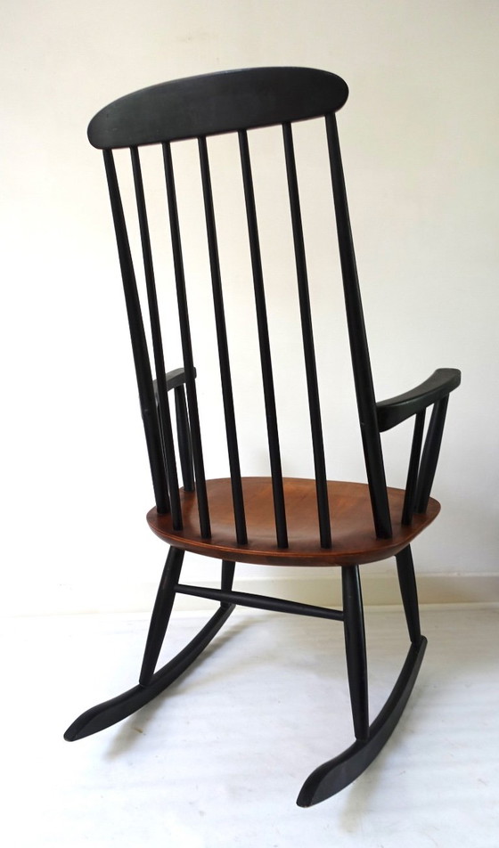 Roland Rainer High Back 1960 Sedia a dondolo IImari Tapiovaara – Hagafors Stolfabrik, Sedie a dondolo, Wood (photo 8 of 16)