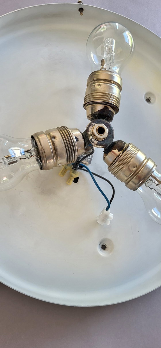 Image 1 of Doria Leuchten Ice Glass Ceiling Lamp  Mid-Century Vintage Retro Lamp