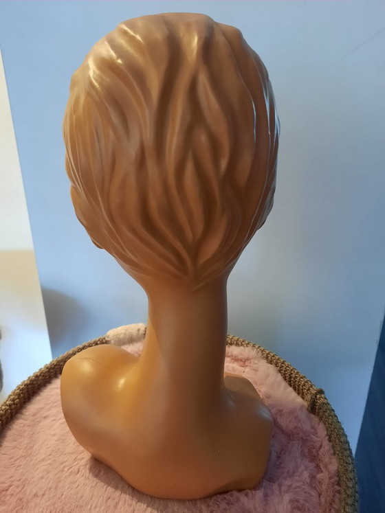 Vintage twiggy mannequin hoofd, Decoratieve objecten, Kunststof, Bruin (foto 2 van 6)