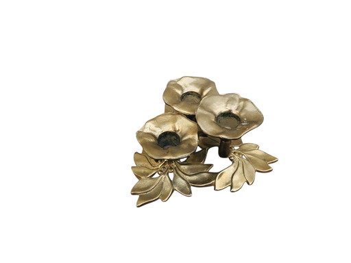 Kandelaar in stile art nouveau vintage con fiori 