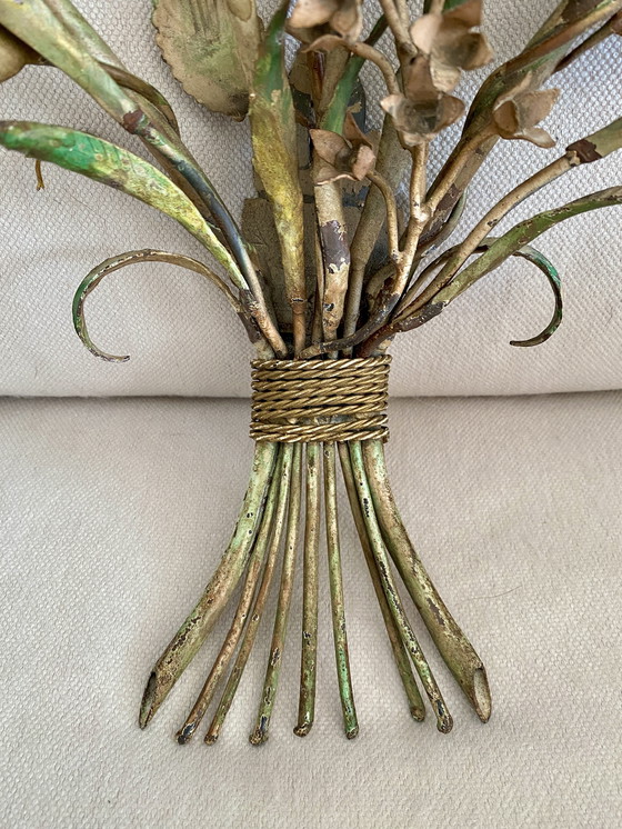 Image 1 of Zweilichtige Wandleuchte Blumen Frankreich Plm. 1925