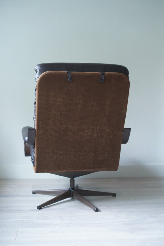 Rare Paire de Fauteuils Lounge Pivotants Georg Thams des Années 70 pour A/S Vejen Polstermøbelfabrik - (photo 13 of 15)