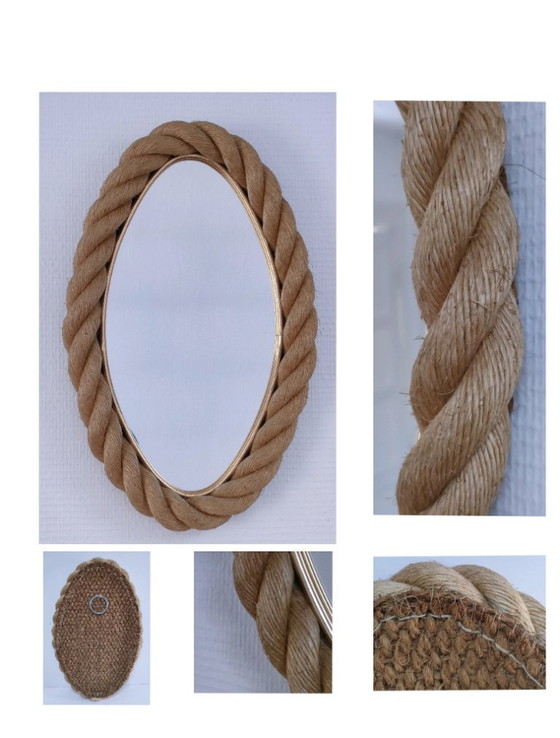 Image 1 of braided rope mirror dlg audoux minet 1960s