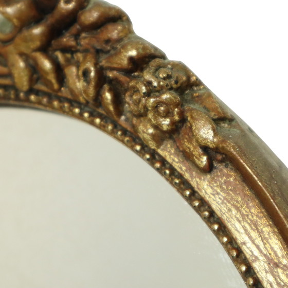 Image 1 of Oval Gold Leaf Gilded Mirror