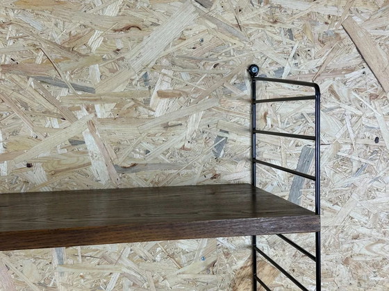 Image 1 of 60s 70s oak string shelf module by Kajsa & Nils "Nisse" Strinning Sweden