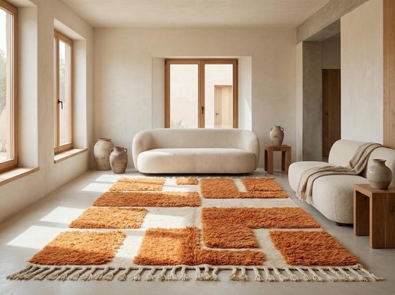 Image 1 of Tapis en laine naturelle fait main artisanale marocaine 150/250 cm