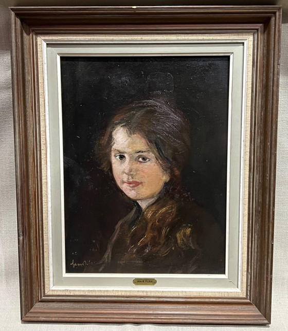 Hans Klein (1891 – November 18, 1944). “Portrait of a young girl”. – Paintings & Drawings, Canvas (photo 7 of 7)