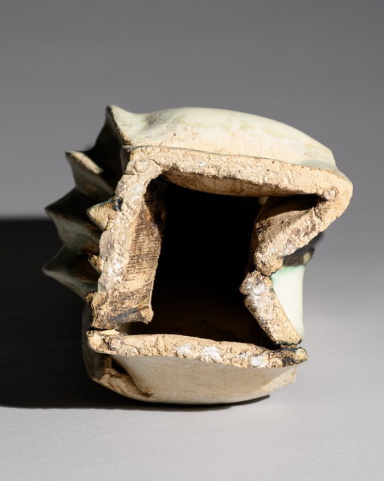 Image 1 of Uta Falter-Baumgarten Signed Studio Ceramic Brutalist Sculpture, Germany 1989 – Monumental Hand-Built Ceramic Object