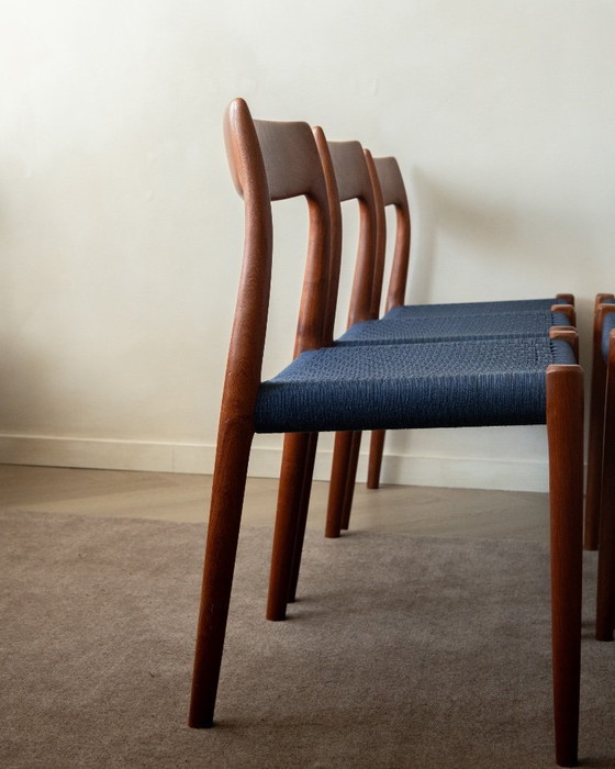 Image 1 of Danish Modern Teak Dining Chairs Model 77 by Niels Otto Møller for J.L. Møllers Møbelfabrik, Denmark, 1960s, Set of 6