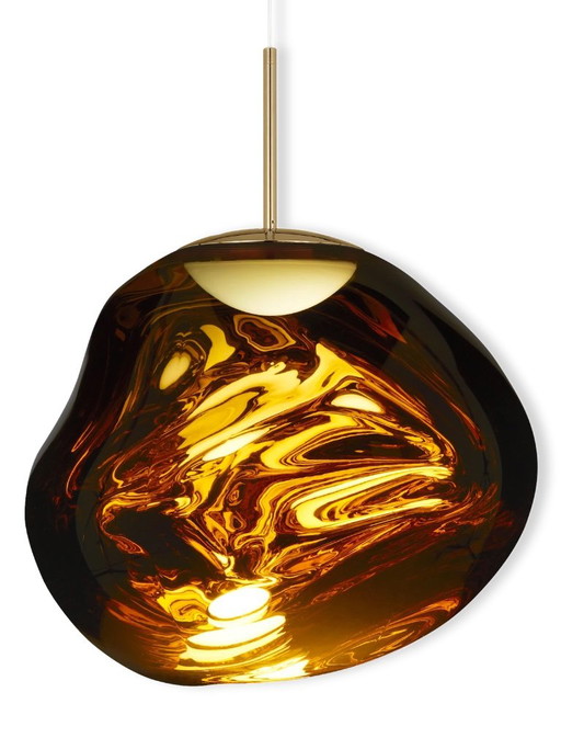 Suspension en verre or 28 cm
