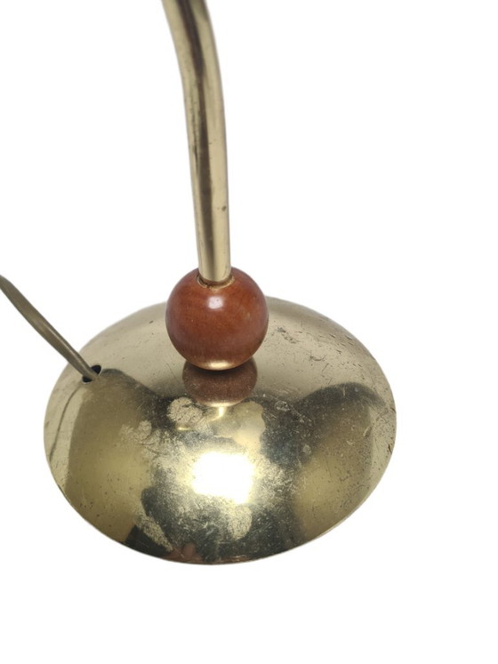 Art Deco Bedside Lamp, Poland, 1980s – Table lamps, Glass, Wood (photo 3 of 8)