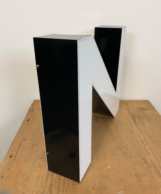 Image 1 of Large Vintage Illuminated Letter N , 1980s