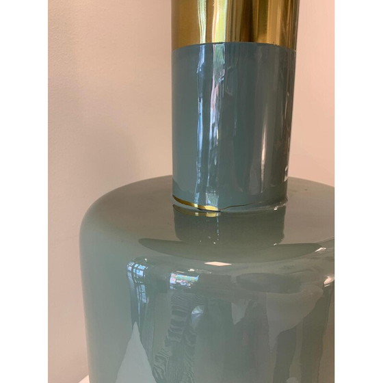Image 1 of Vintage side table in glossy jade and gold color