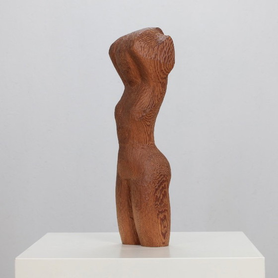 „Frau in Ketten“, handgeschnitzte Torso-Skulptur aus Holz, Niederlande, 1970er Jahre – Bildhauerei, Cast Iron (photo 3 of 9)