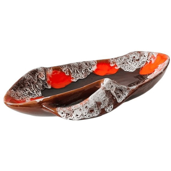 Image 1 of Fruttiera vintage in ceramica Vallauris di metà secolo, arancione-marrone, anni '60