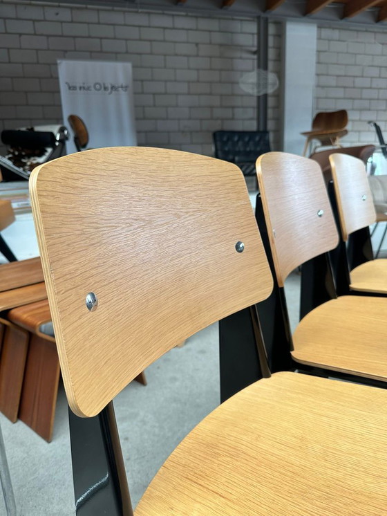 Image 1 of Sedia Jean Prouvé Standard in legno/nero (altre disponibili)