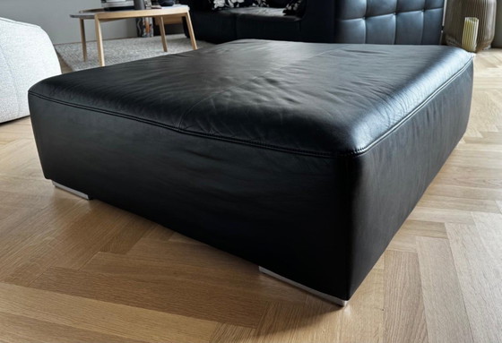 Image 1 of Ligne Roset Malhoun stool – leather Diva Noir – design classic by Didier Gomez