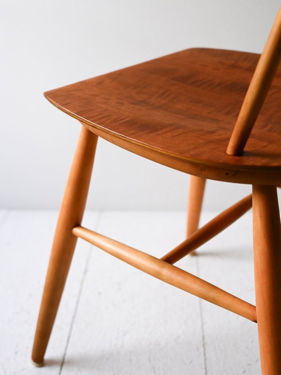 Image 1 of Coppia di sedie scandinave, faggio e mogano