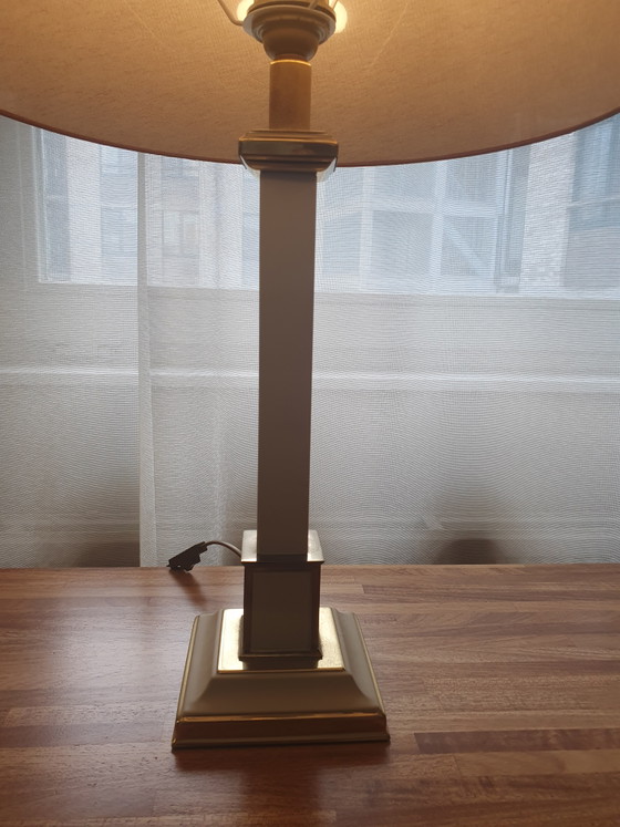 Magnifique ensemble éclectique de lampes colonnes Kullmann style Hollywood Regency années 70 – Metal, Textile (photo 8 of 30)