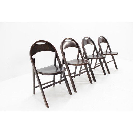 Set vintage di 4 sedie pieghevoli "B751" Bauhaus di Thonet - anni '30
