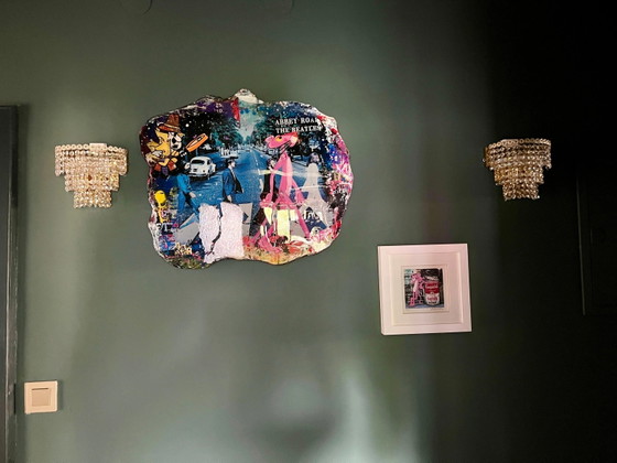 Set di 2 Applique in Vetro Cristallo Mid-Century, Lampada Beethoven anni '50-'60, di alta qualità realizzate (photo 3 of 7)