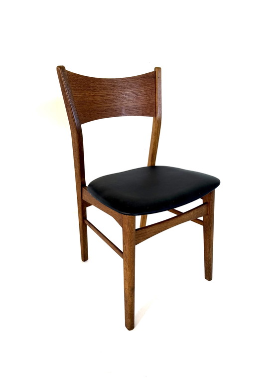 Image 1 of Set di 6 sedie da pranzo danesi, componibili e abbinabili, anni '60.