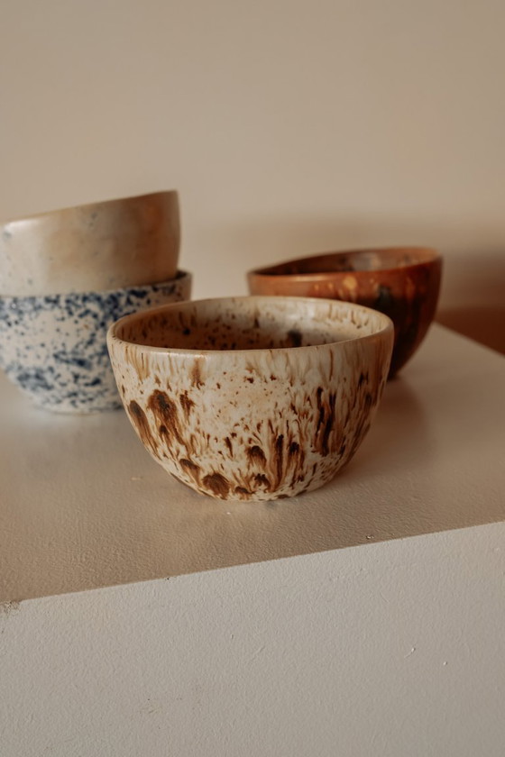 Image 1 of Unique handmade ceramic cappuccino mugs - set of 4