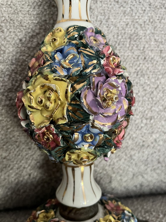 Image 1 of Antieke Capodimonte tafellampje (niet getest)