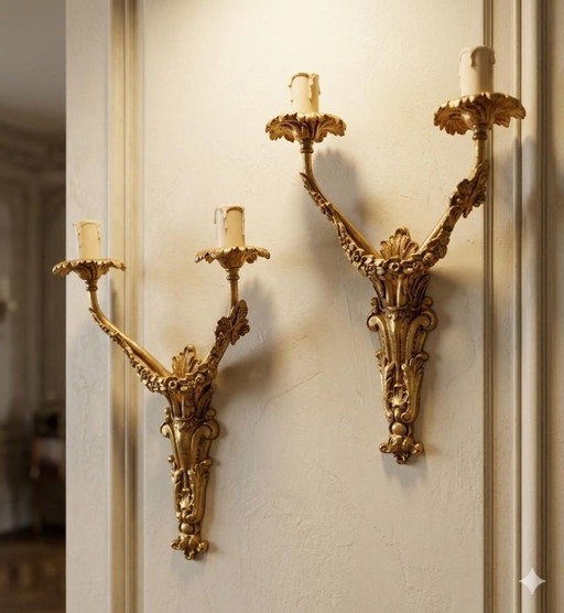 appliques bronze doré art nouveau