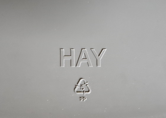 Image 1 of 6 Pieces Hay Dining Chairs (3x Gray / 3x Yellow) With Black Oak Frame