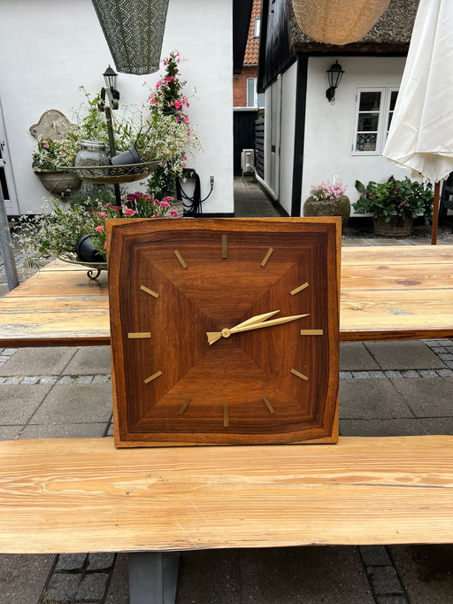 Rosewood wall clock from former bank