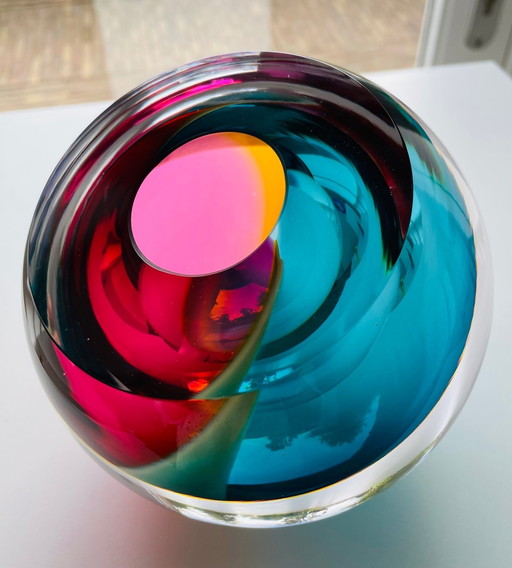 Objet en verre unique « MEADOW » de George Broft