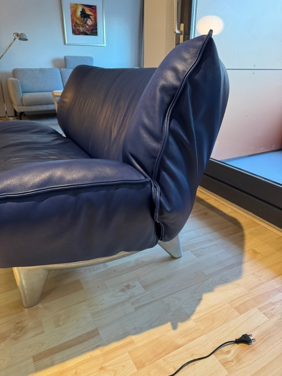Image 1 of Leolux Tango 2,5-Sitzer-Sofa, blaues Leder
