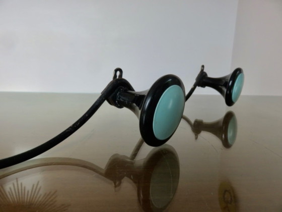 Image 1 of Porte manteau mural, 3 patères en bakélite, 50's 60's