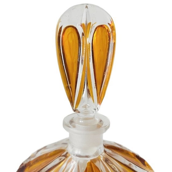 Image 1 of Artdeco stijl parfumfles persglas amber transparant 1950's
