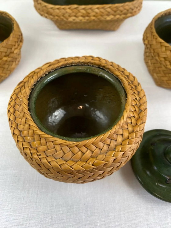 Vintage ethnic service – Crockery, Wicker, Ceramic (photo 8 of 21)