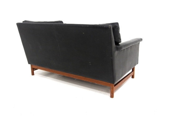 Canapé Deux Places Scandinave en Cuir, Sweden, 1960, Sofas, Noir, Scandinavian (photo 4 sur 9)