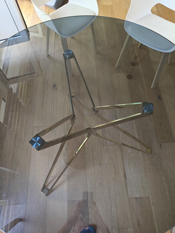 Image 1 of Pols Potten Eettafel in oro e vetro