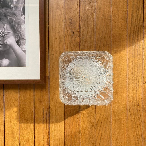 Applique da parete in vetro vintage, plafoniera quadrata, 20 cm