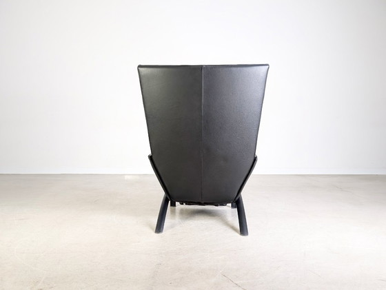 Image 1 of Poltrona design originale WK Wohnen in pelle nera