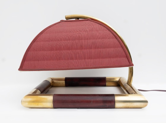 Image 1 of Lámpara de mesa italiana de latón estilo Tommaso Barbi, moderna de mediados de siglo, década de 1970