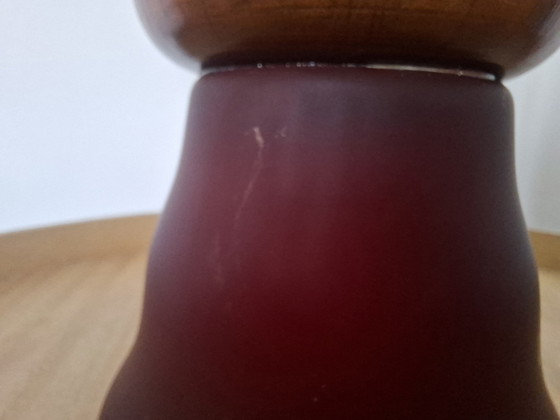 Image 1 of Vintage Cive Italian Bowl/Vase - Murano Glass with Wood - 26 cm