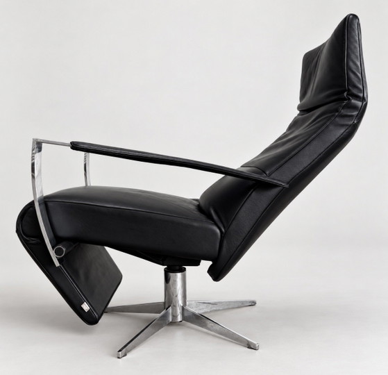 JORI Idaho Medium — Black Leather & Chrome – Adjustable recliner chair (photo 13 of 15)