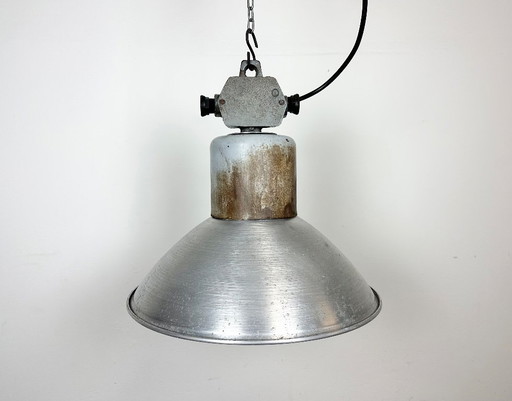 Industrial Aluminium Pendant Lamp from Polam Wilkasy, 1960s