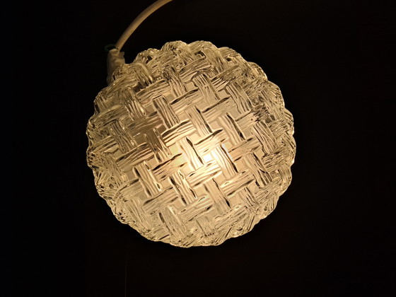 Image 1 of 3 deutsche RZB-Lampen mit klarem Glasschirm im Flechtmuster j 90