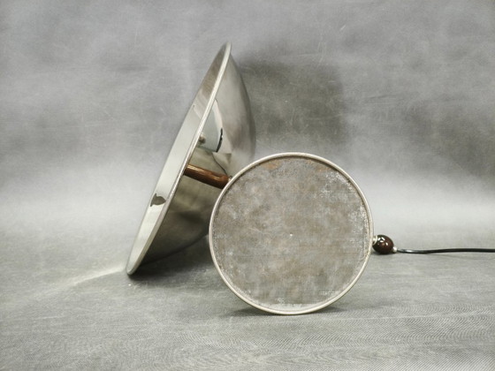 Image 1 of 1930s Bauhaus Chrome Table Lamp with Beech Handle, Czechoslovakia