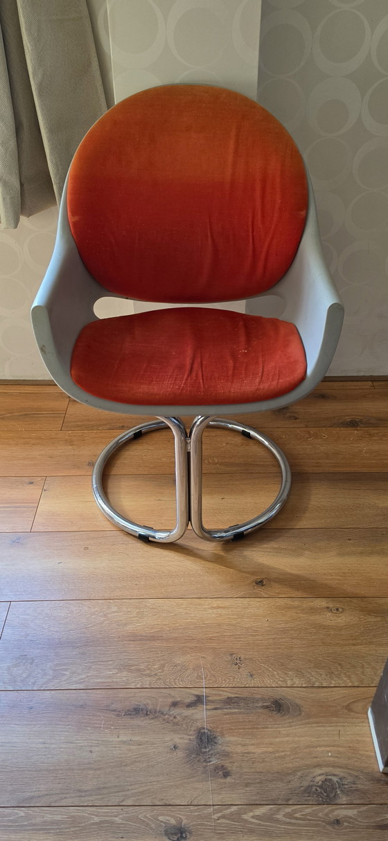 6 Sedie a Guscio Design Vintage - Tias Eckhoff – Smithco Line A/S, Sedie da pranzo, Plastic, Textile (photo 2 of 8)