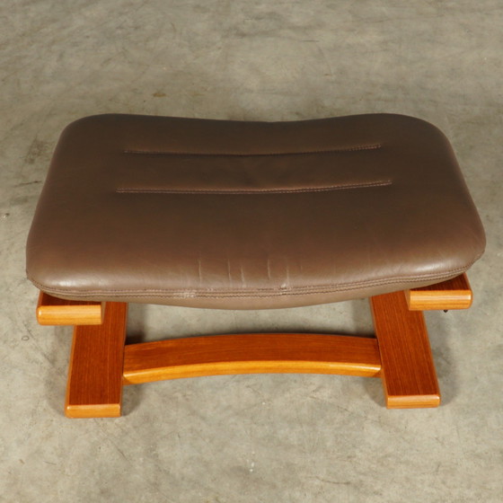 Image 1 of Deense “Apollo” fauteuil met hocker – Svend Skipper – jaren 70